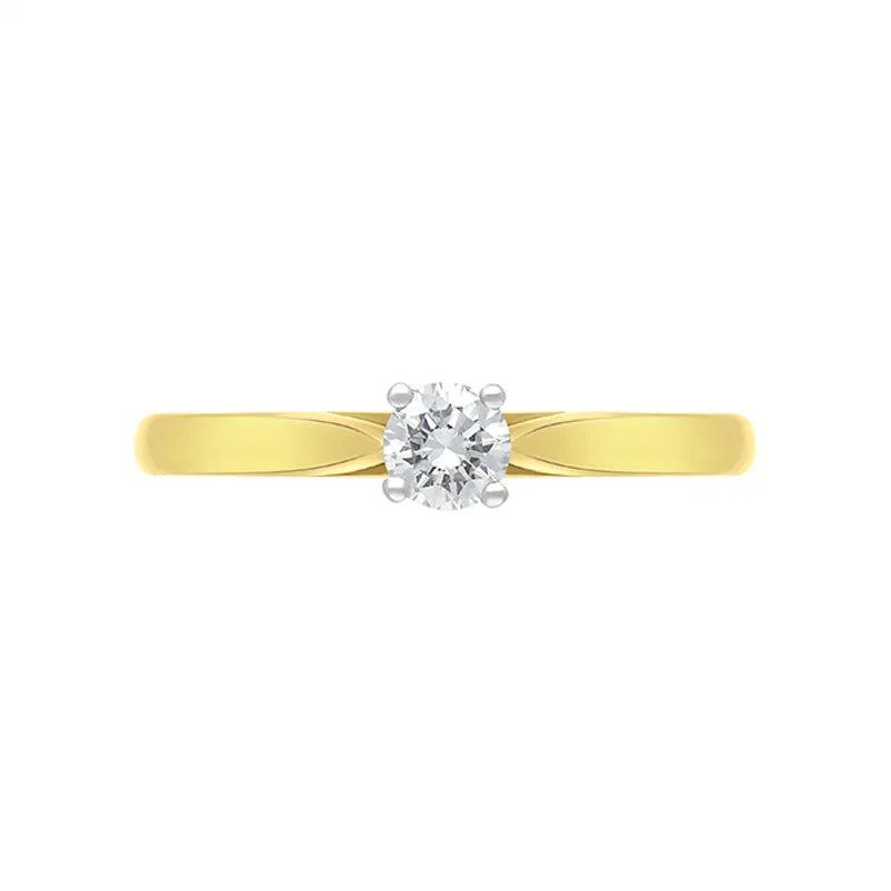 18ct Yellow Gold 0.20ct Diamond Round Brilliant Cut Solitaire Ring