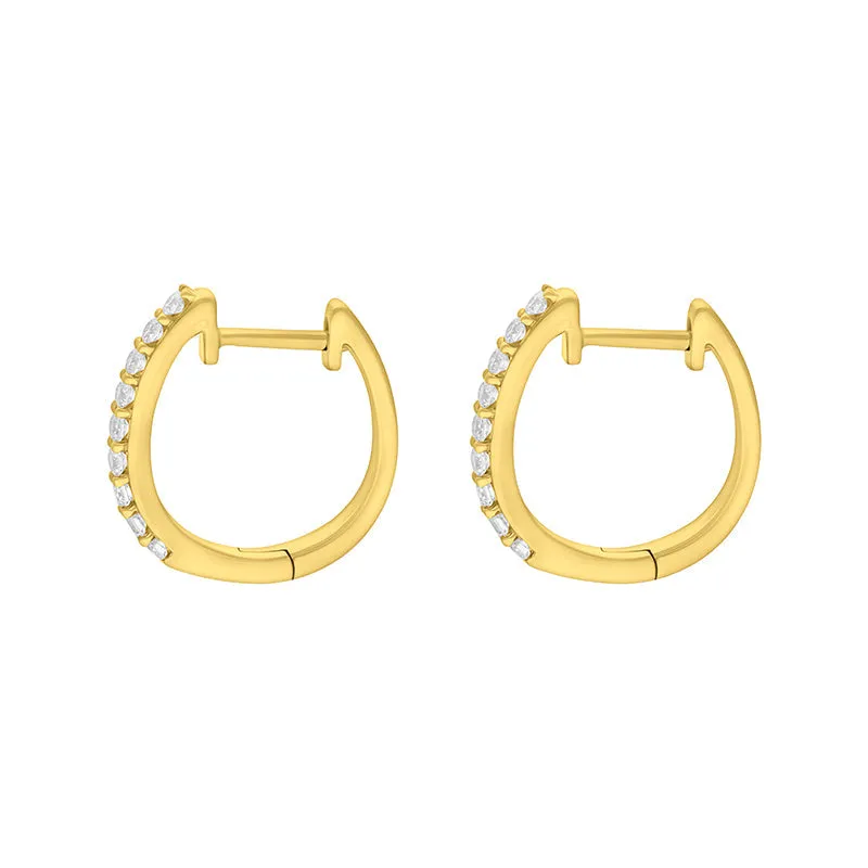 18ct Yellow Gold 0.21ct Diamond Hoop Earrings