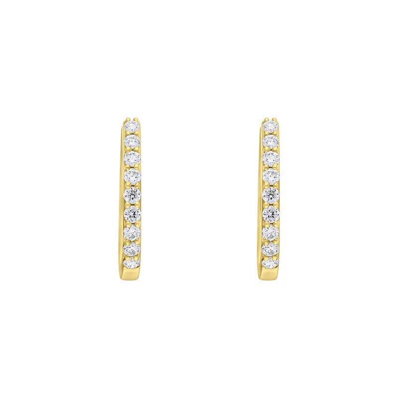 18ct Yellow Gold 0.21ct Diamond Hoop Earrings