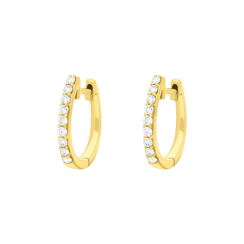 18ct Yellow Gold 0.21ct Diamond Hoop Earrings