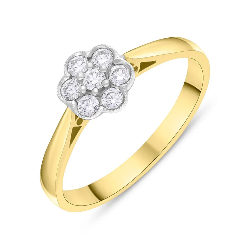 18ct Yellow Gold 0.23ct Diamond Cluster Ring