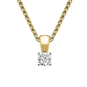 18ct Yellow Gold 0.28ct Diamond Brilliant Cut Solitaire Necklace