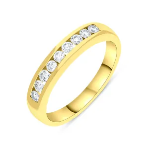 18ct Yellow Gold 0.30ct Diamond Channel Set Half Eternity Ring