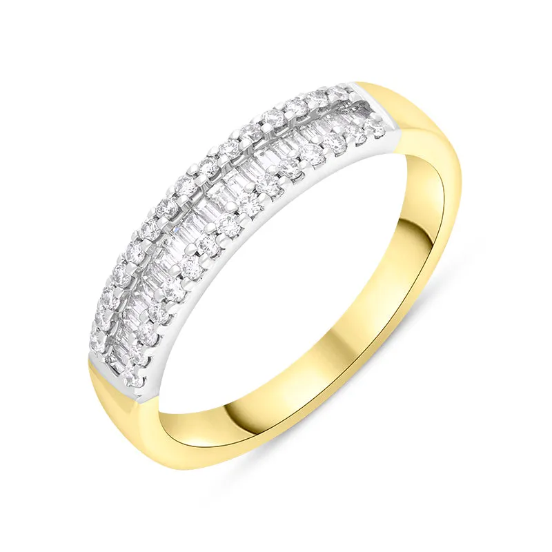 18ct Yellow Gold 0.42ct Diamond Mixed Cut Half Eternity Ring