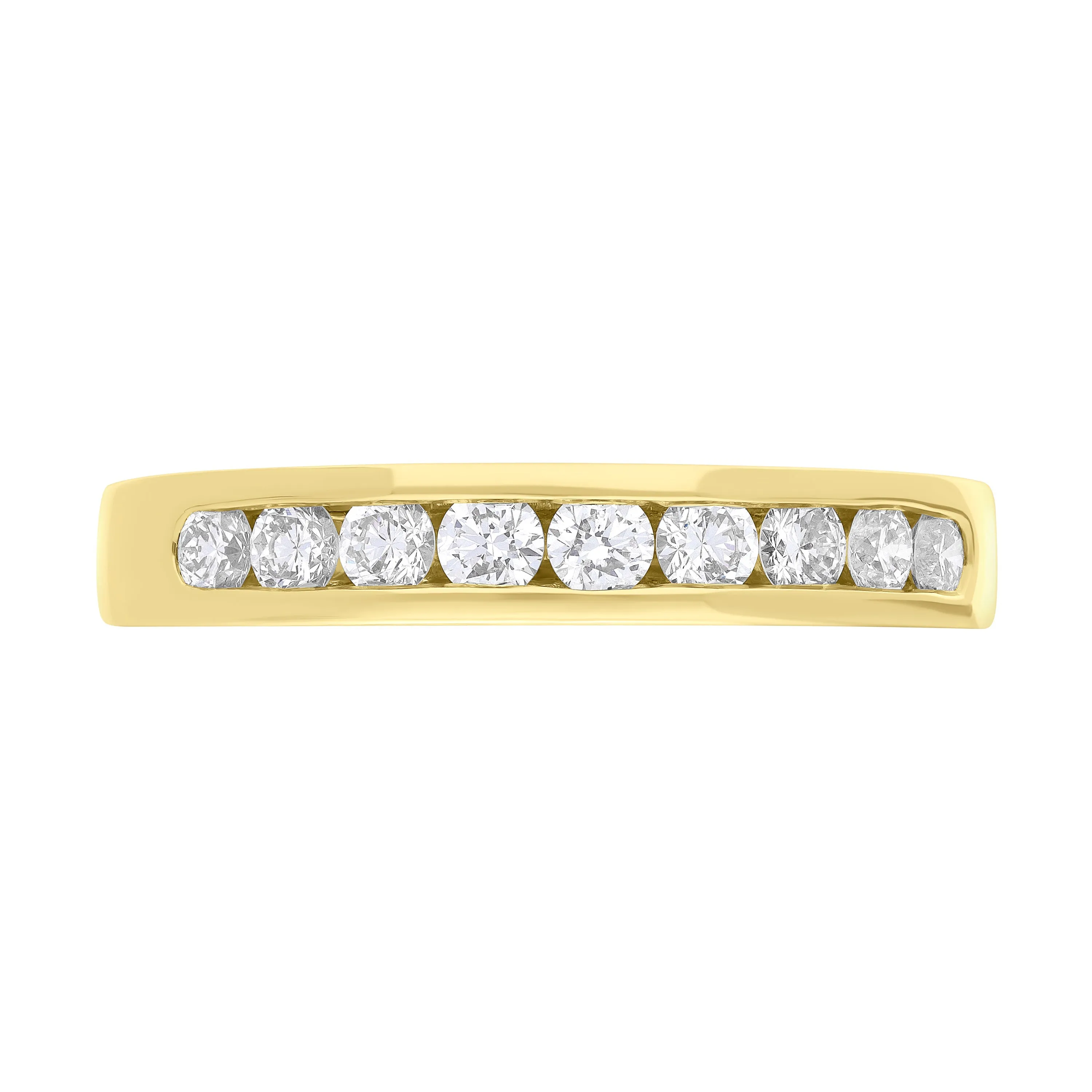 18ct Yellow Gold 0.51ct Diamond Channel Set Half Eternity Ring