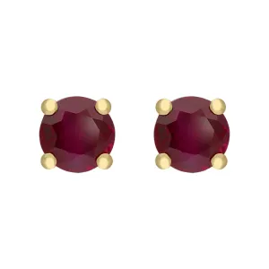 18ct Yellow Gold 0.64ct Ruby Claw Set Stud Earrings