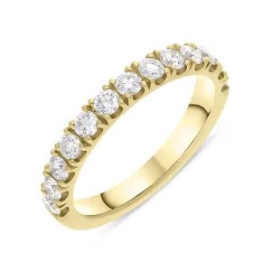18ct Yellow Gold 0.75ct Diamond Half Eternity Ring