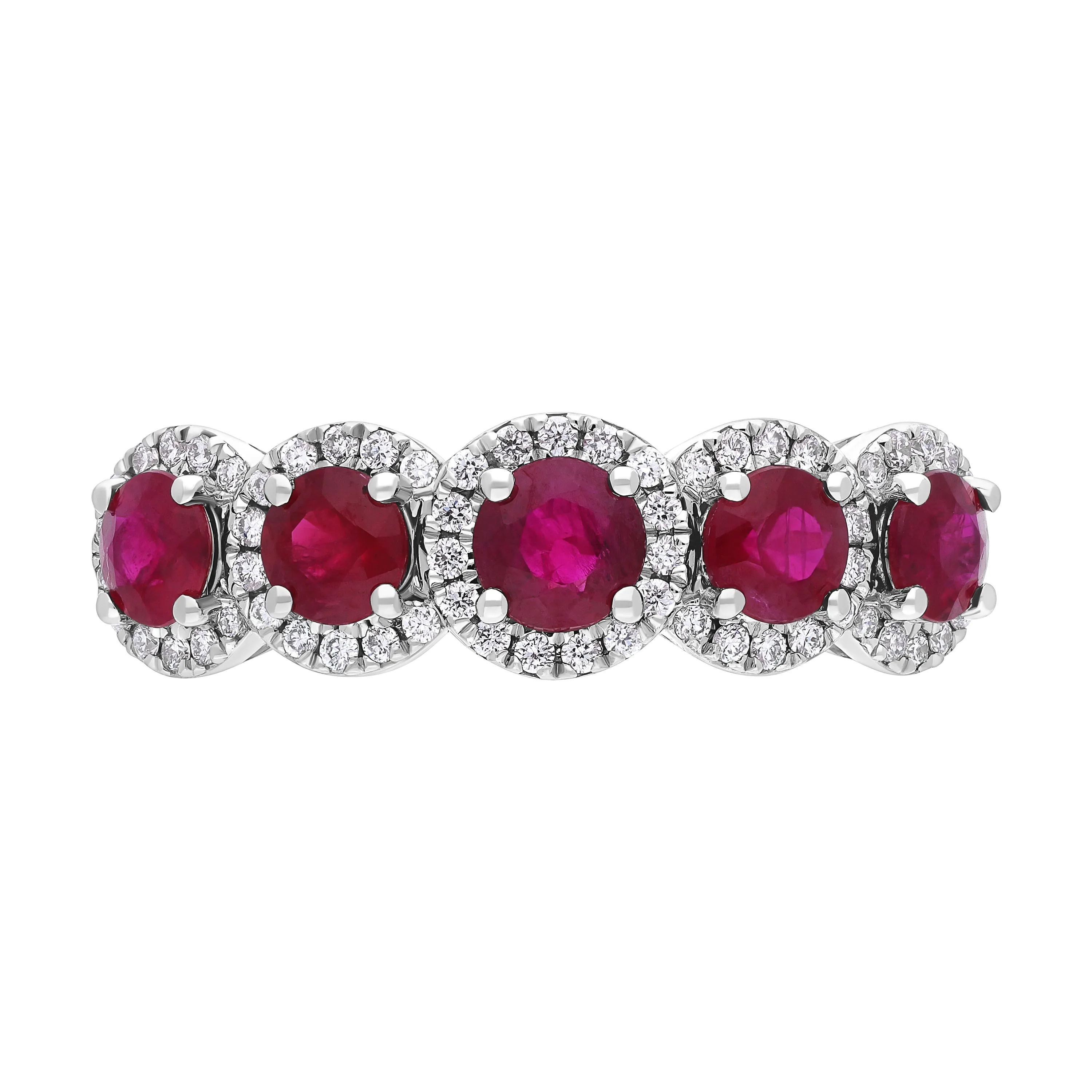 18ct Yellow Gold 0.88ct Ruby 0.15ct Diamond Cluster Ring