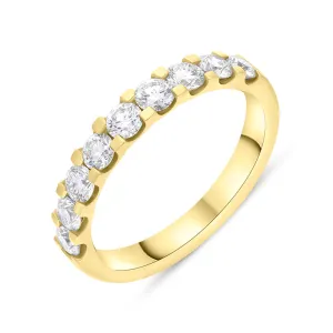 18ct Yellow Gold 1.00ct Diamond Half Eternity Ring