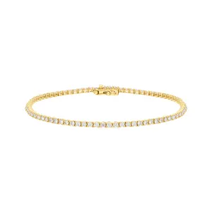 18ct Yellow Gold 2.00ct Diamond Line Bracelet