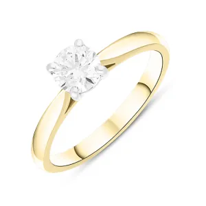 18ct Yellow Gold Diamond Round Brilliant Cut Solitaire Ring