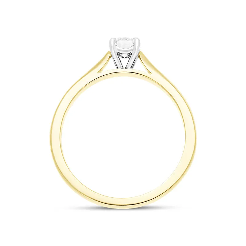 18ct Yellow Gold Diamond Round Brilliant Cut Solitaire Ring