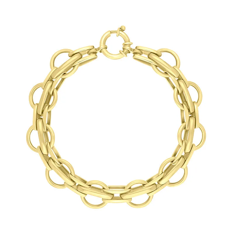 18ct Yellow Gold Round Link Handmade Bracelet
