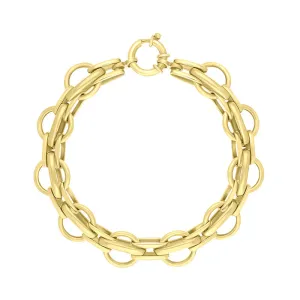 18ct Yellow Gold Round Link Handmade Bracelet