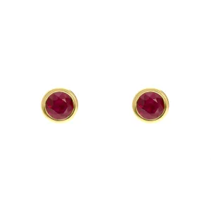 18ct Yellow Gold Ruby Round Martini Stud Earrings