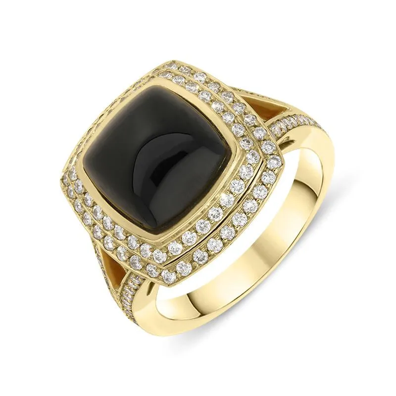 18ct Yellow Gold Whitby Jet 0.67ct Diamond Dress Ring D