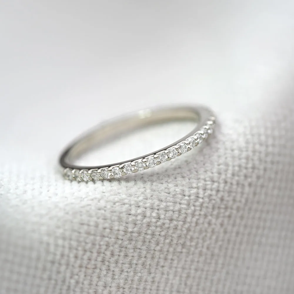 19k White Gold Partial Eternity Band
