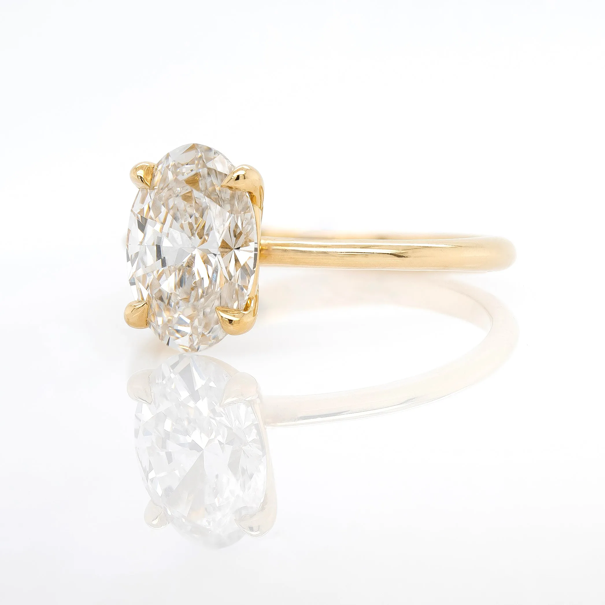 2ct Lab-Grown Oval Diamond Solitaire Engagement Ring