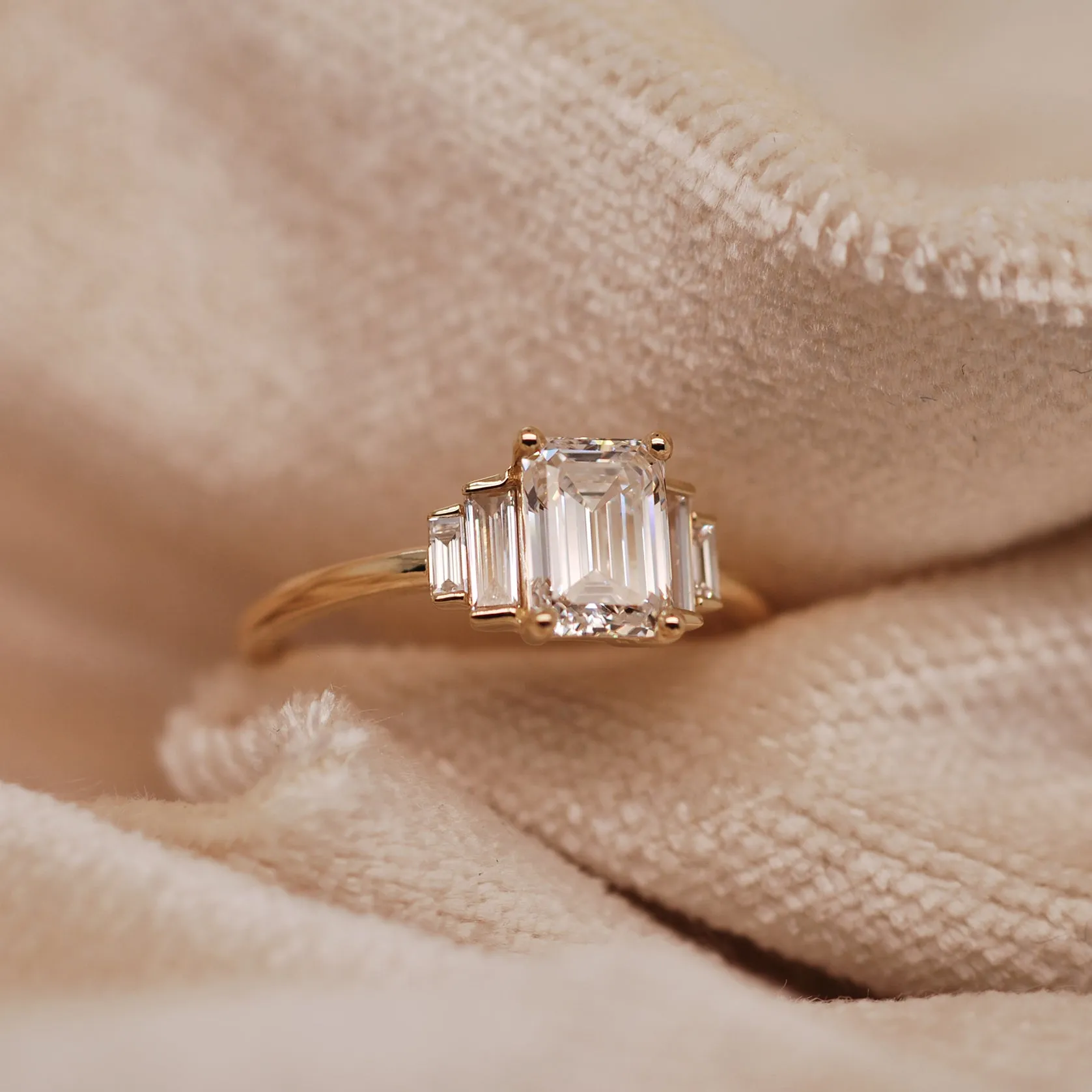 5 Emerald Cut Diamond Ring
