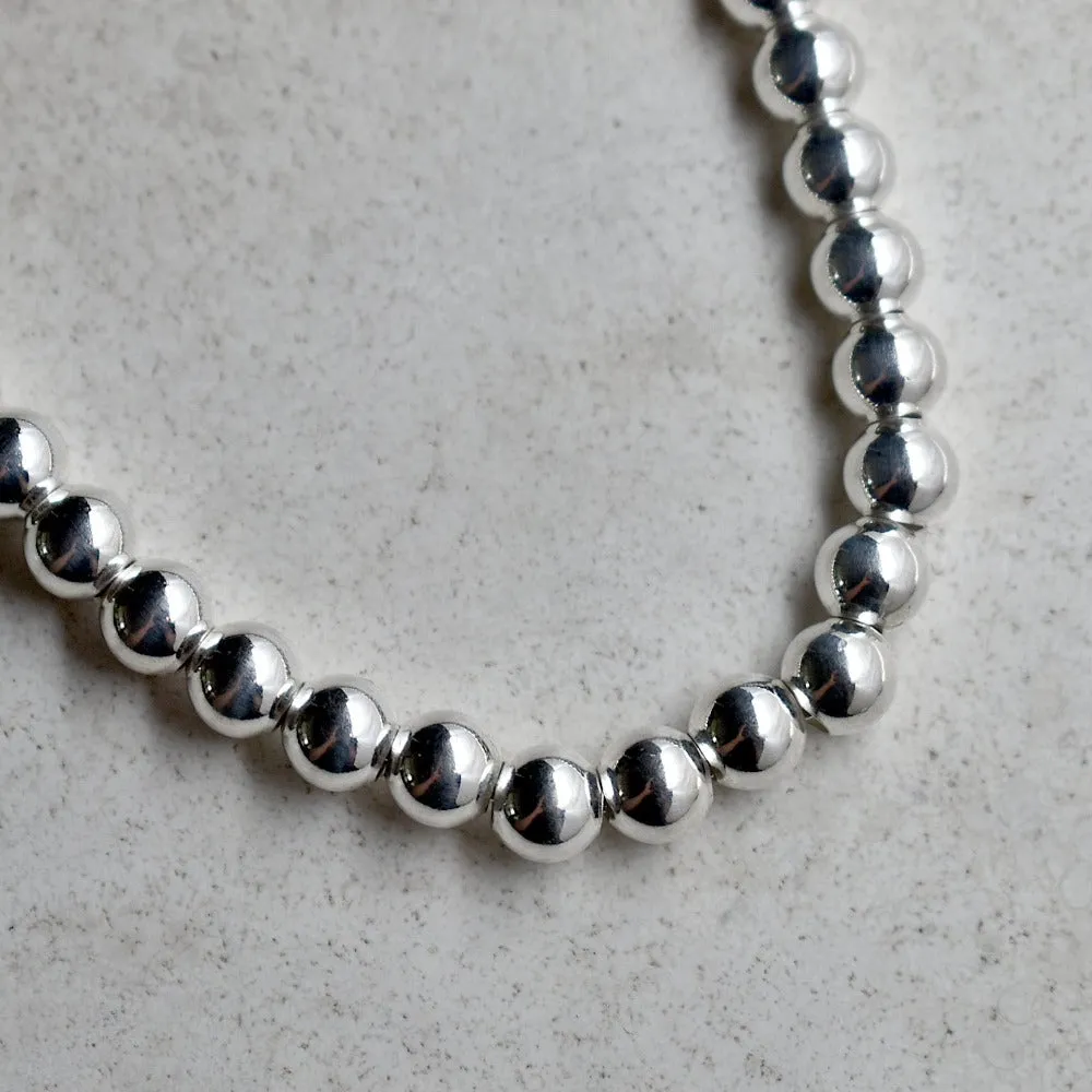 6mm Classic Silver Ball Necklace