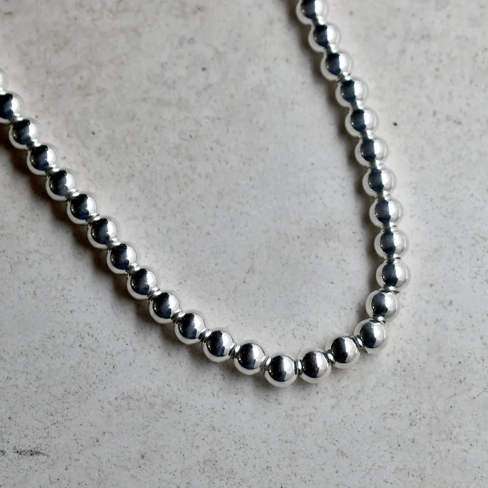 6mm Classic Silver Ball Necklace