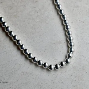 6mm Classic Silver Ball Necklace