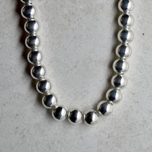 8mm Classic Silver Ball Necklace