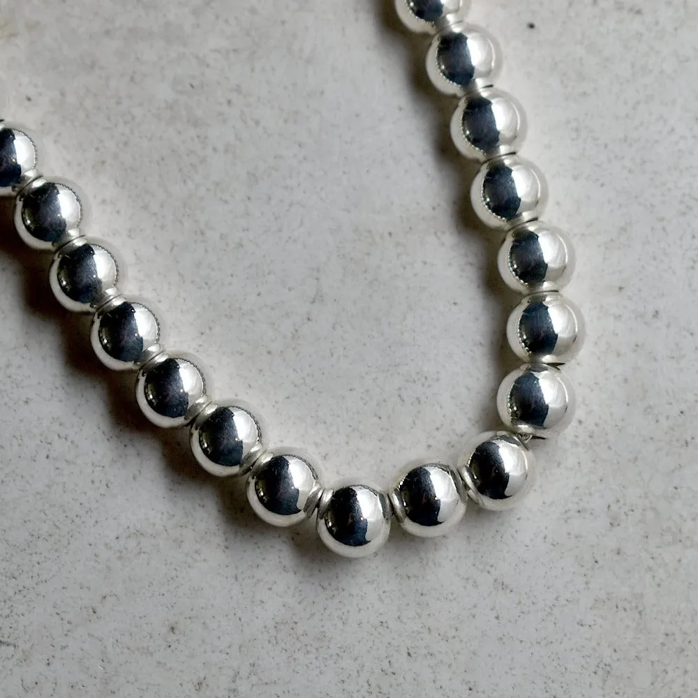 8mm Classic Silver Ball Necklace