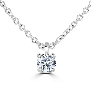 9ct White Gold 0.15ct Diamond Solitaire Necklace