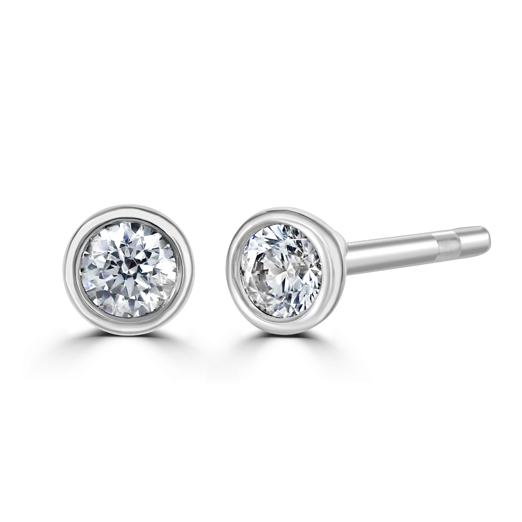 9ct White Gold 0.15ct Diamond Solitaire Stud Earrings