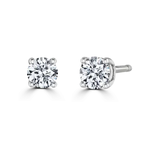 9ct White Gold 0.25ct Diamond Solitaire Stud Earrings