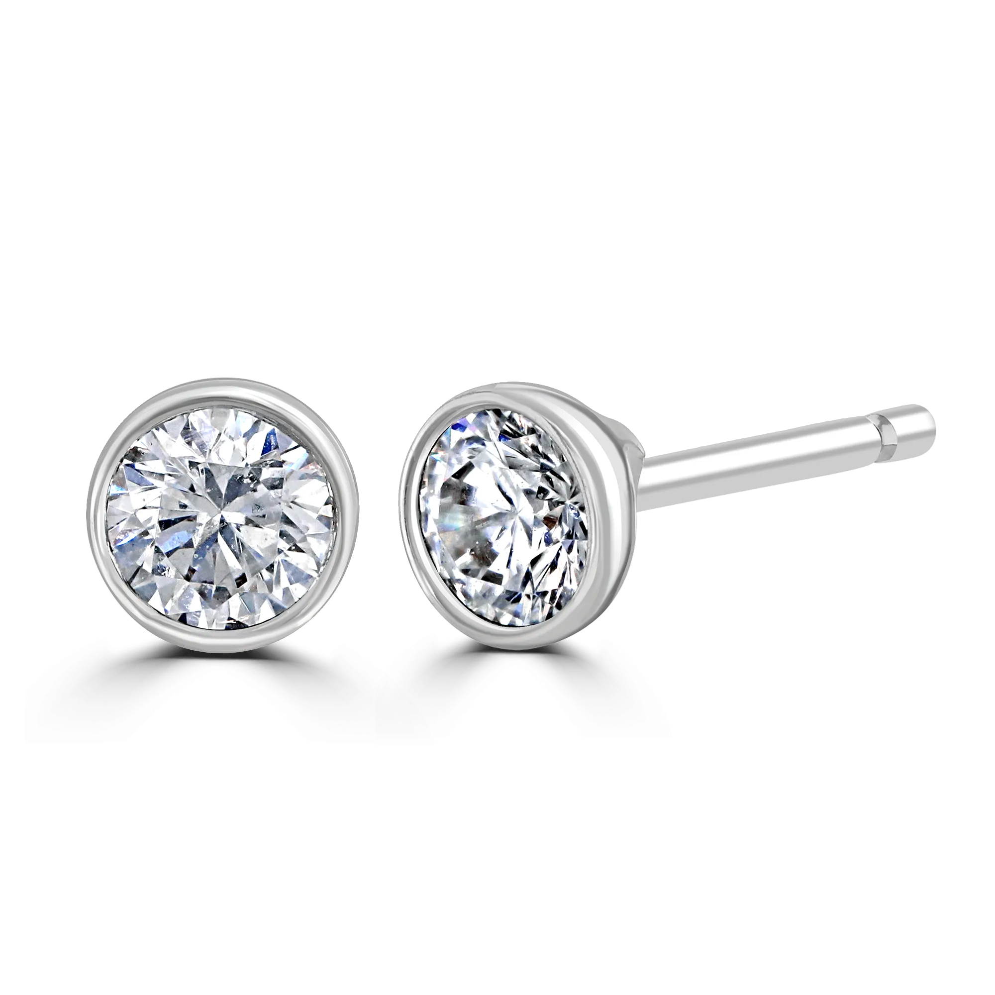 9ct White Gold 0.40ct Diamond Solitaire Stud Earrings