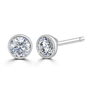 9ct White Gold 0.40ct Diamond Solitaire Stud Earrings