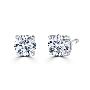 9ct White Gold 0.50ct Diamond Solitaire Stud Earrings