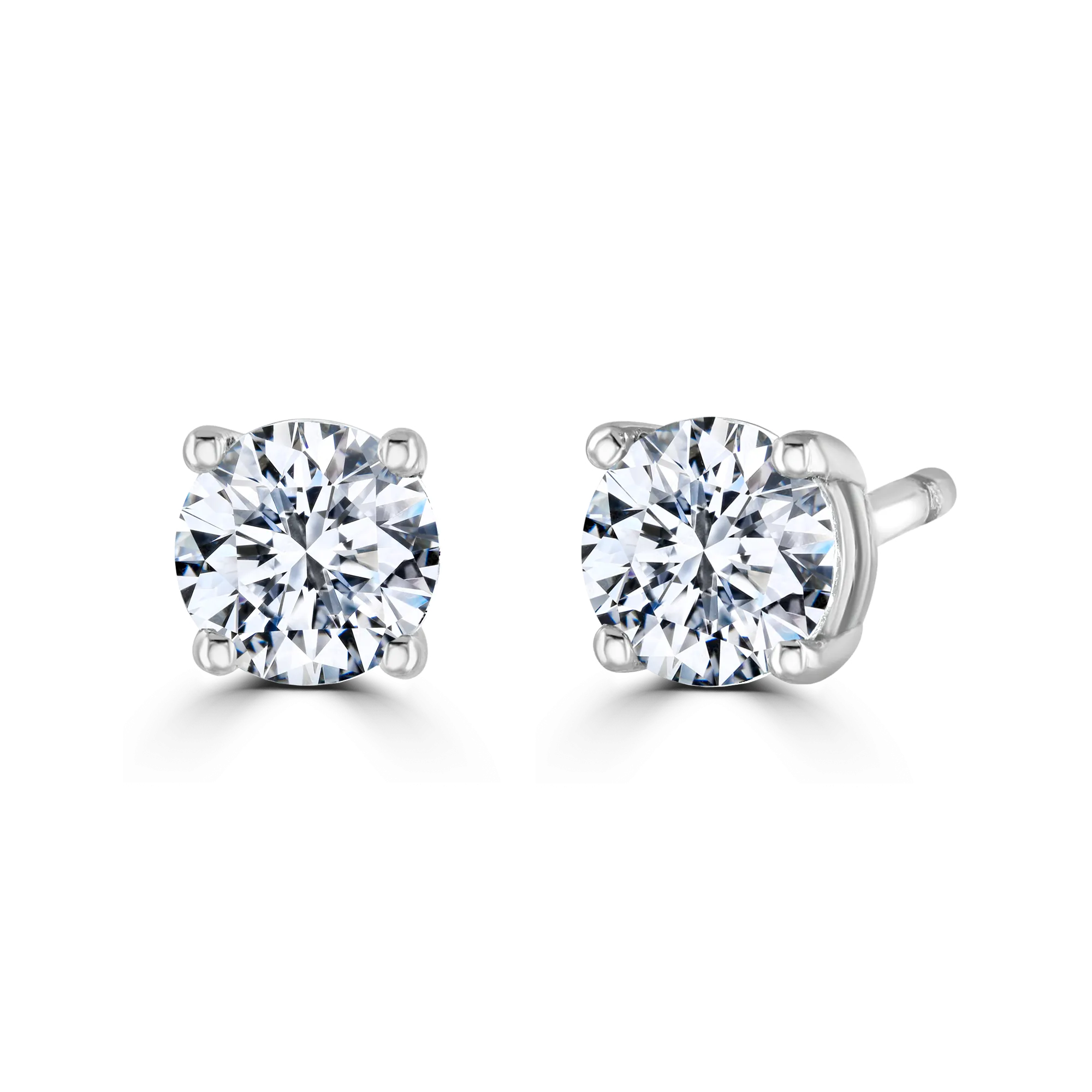 9ct White Gold 0.50ct Diamond Solitaire Stud Earrings