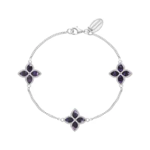 9ct White Gold Blue John eden Marquise Flower Bracelet