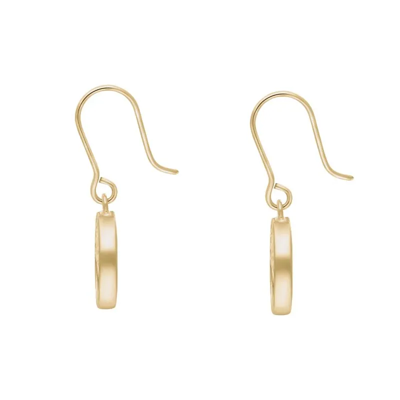 9ct Yellow Gold Bauxite Round Tree of Life Drop Earrings