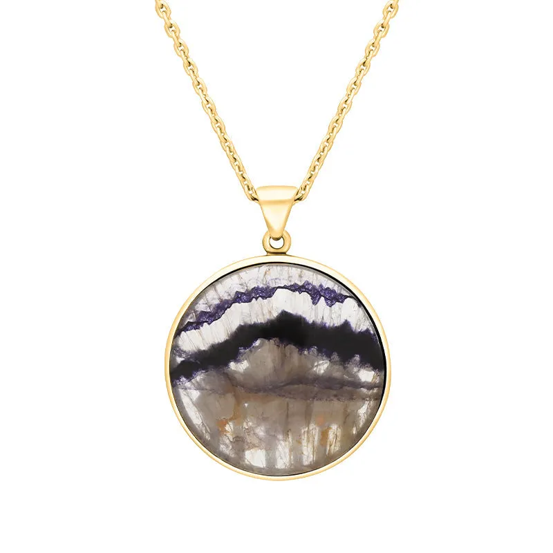 9ct Yellow Gold Blue John Round Sheep Pendant
