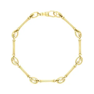 9ct Yellow Gold Handmade Baton Link Bracelet