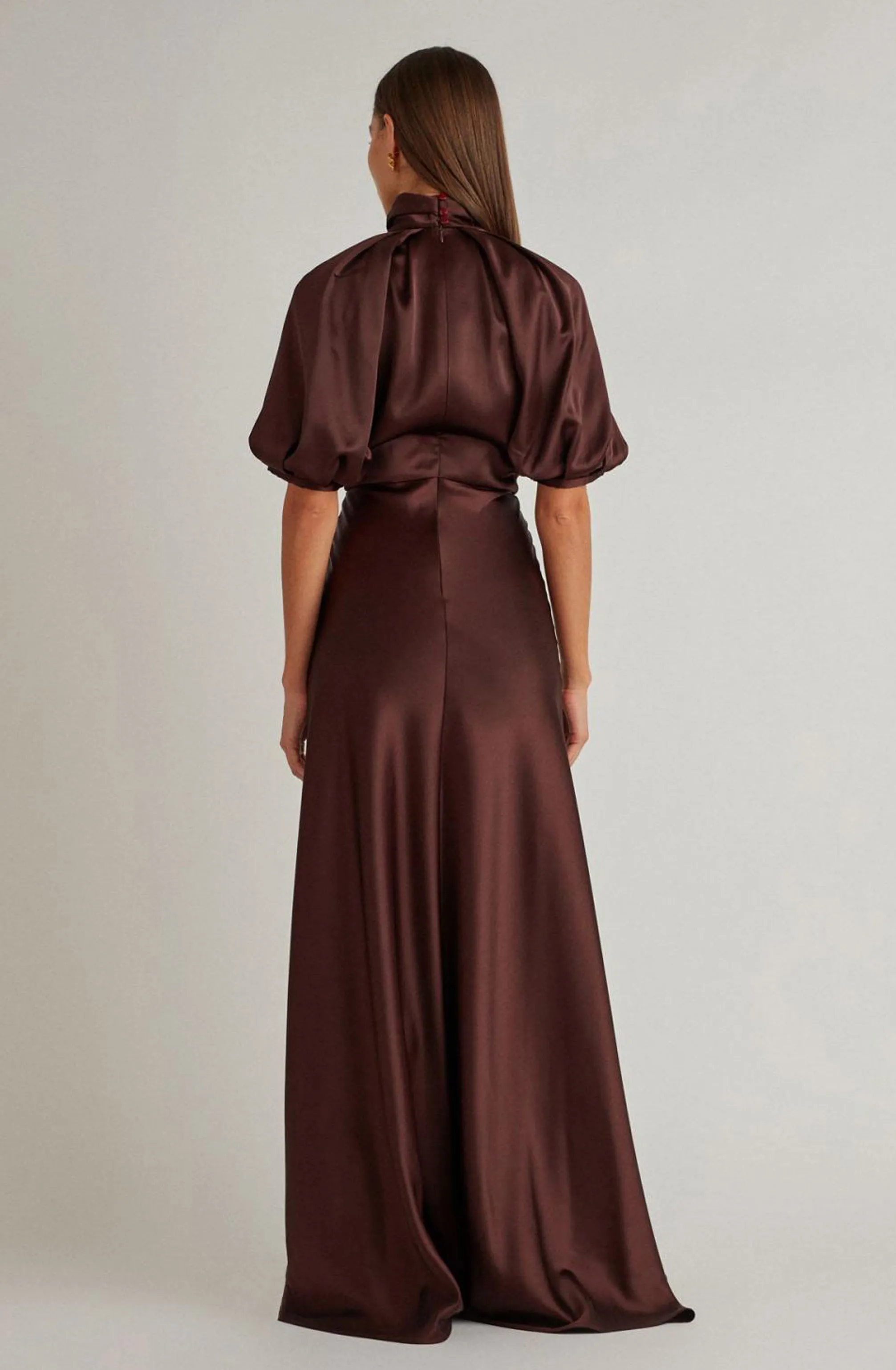 Abbie V Neck Gown Burgundy by Camilla and Marc