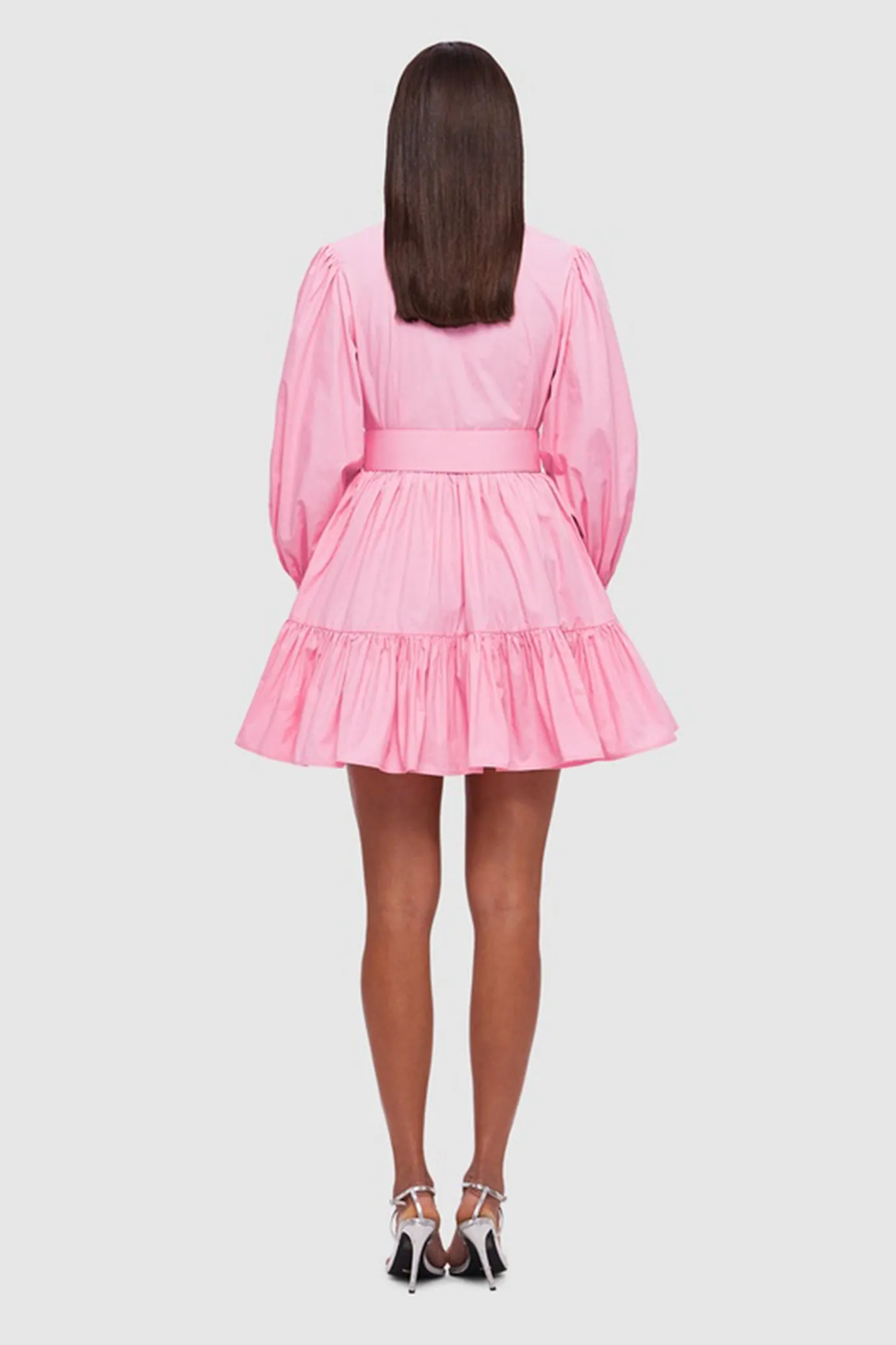 Alexandra Belted Mini Dress Bubblegum by Leo Lin