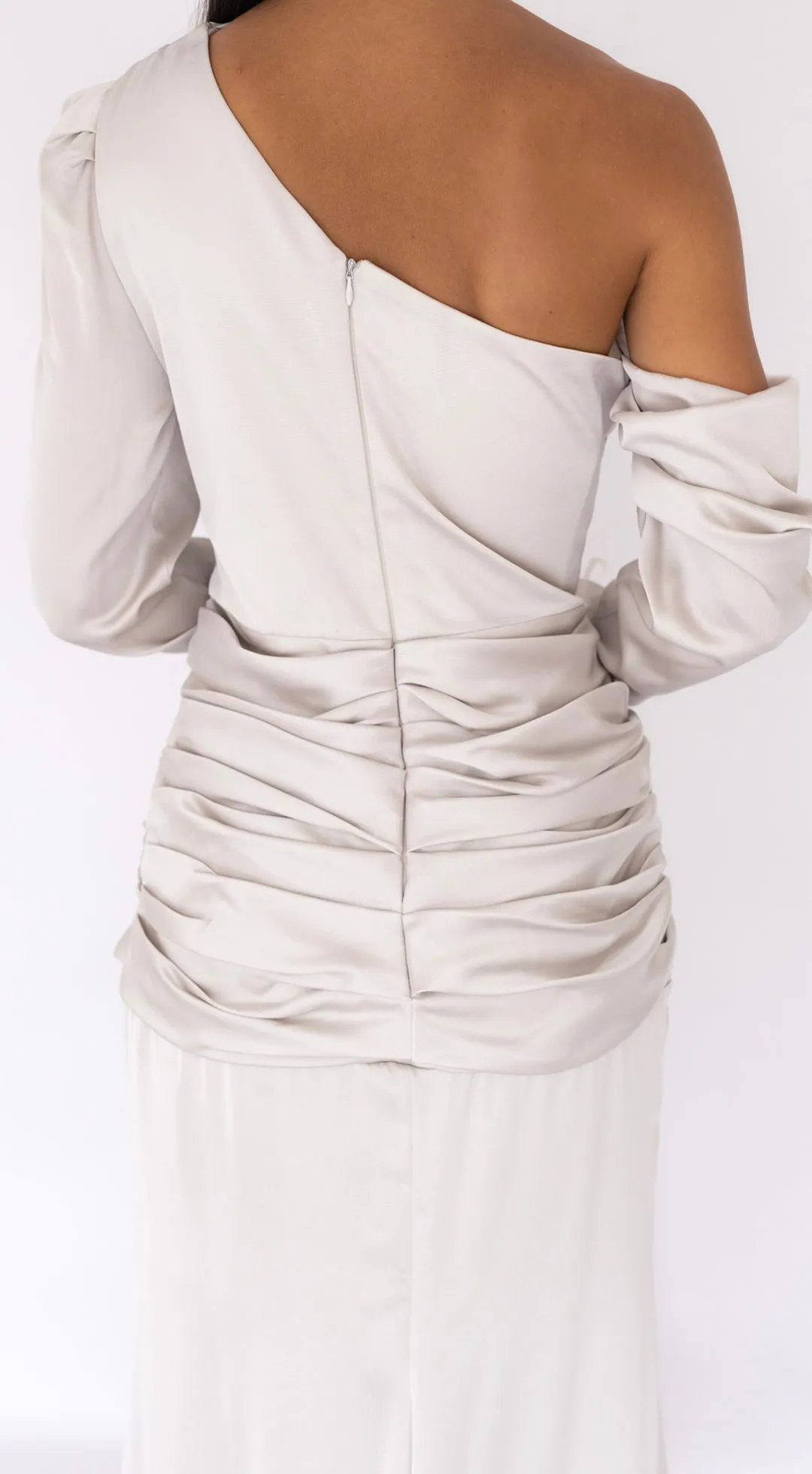 Alyssa Feather Gown Silver Grey by HSH