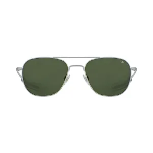 AMERICAN OPTICAL ORIGINAL PILOT - MATTE SILVER/GREEN GLASS