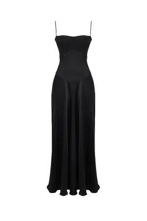 Anabella Black Lace Up Maxi Dress by House of CB