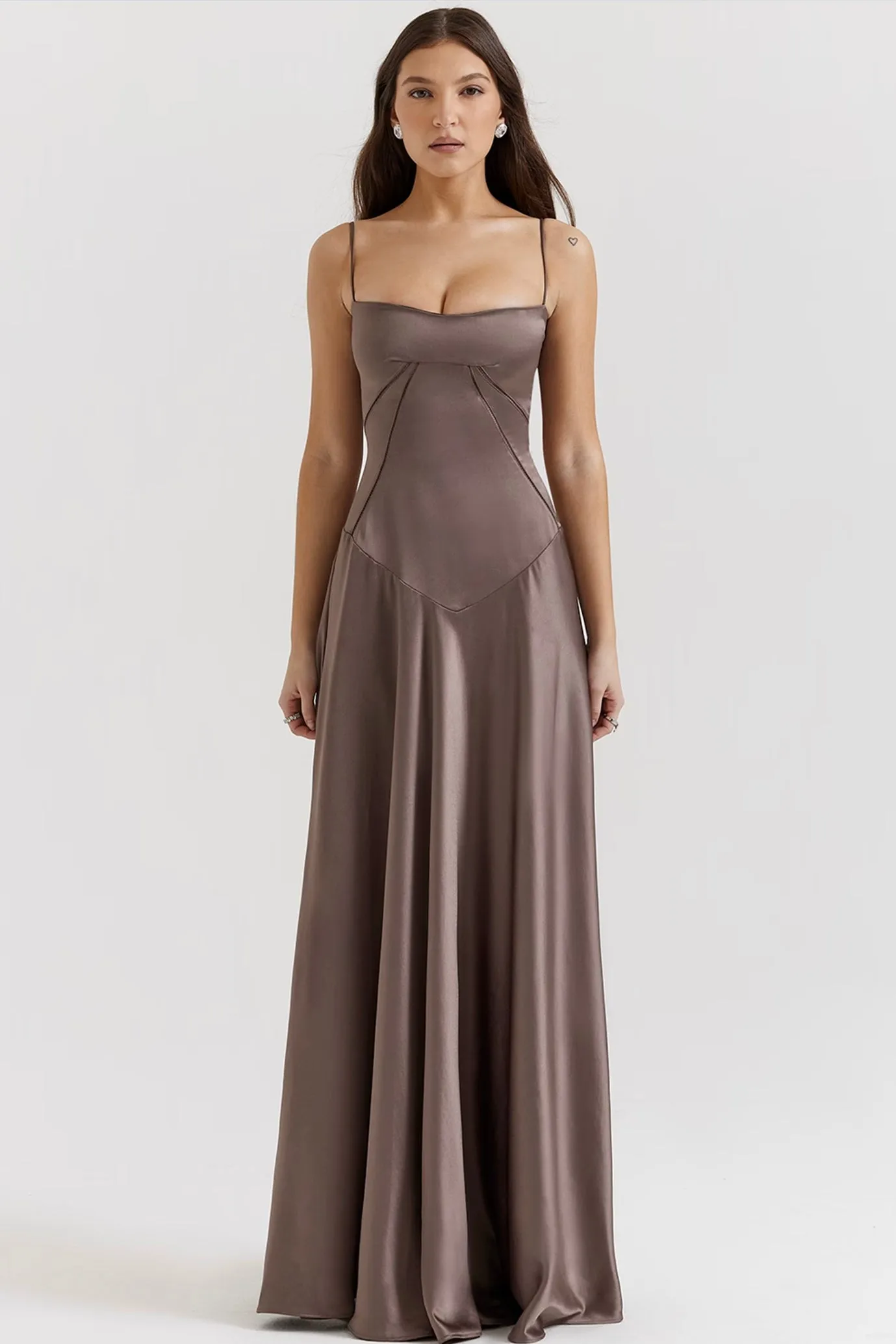 Anabella Smoke Lace Up Maxi Dress by House of CB
