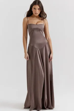 Anabella Smoke Lace Up Maxi Dress by House of CB