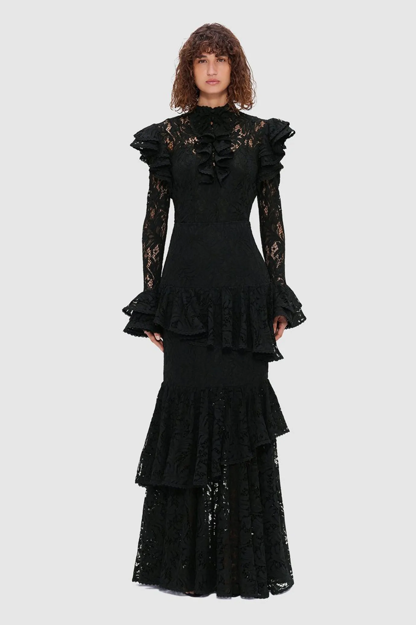 Anna Lace Blouse & Amaya Lace Maxi Skirt by Leo Lin
