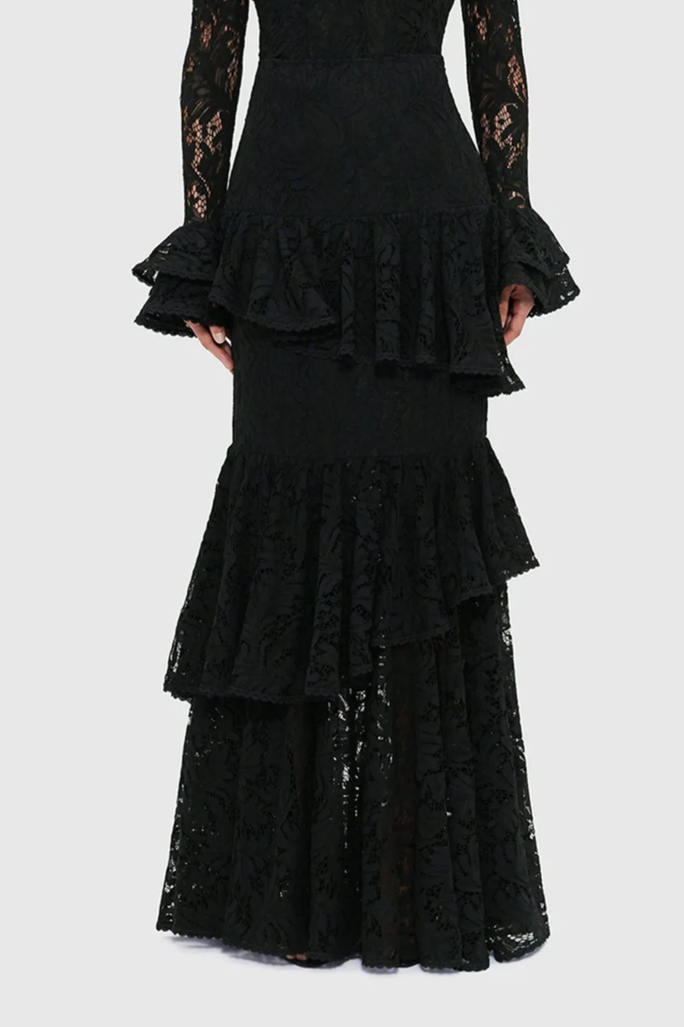Anna Lace Blouse & Amaya Lace Maxi Skirt by Leo Lin