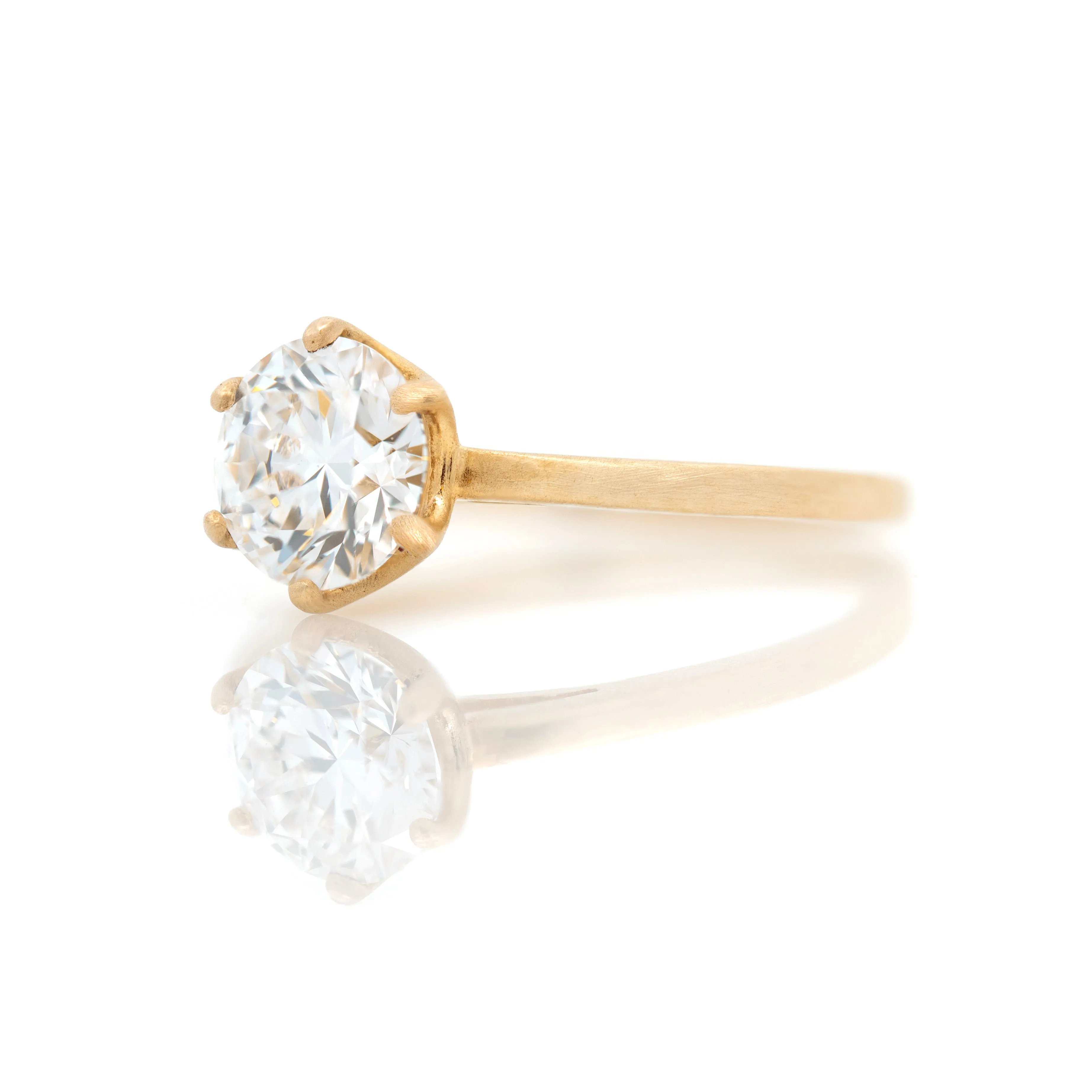 Basket Weave Solitaire Ring w/ 1.42ct Lab Diamond