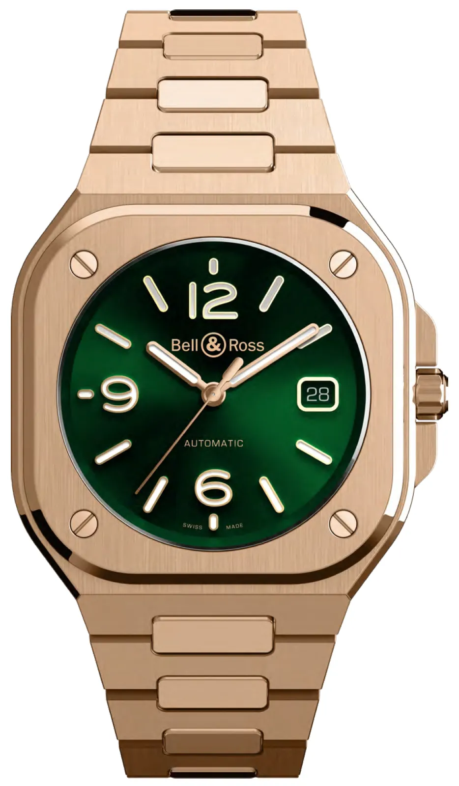 Bell & Ross BR 05 Auto Green Gold Bracelet Watch